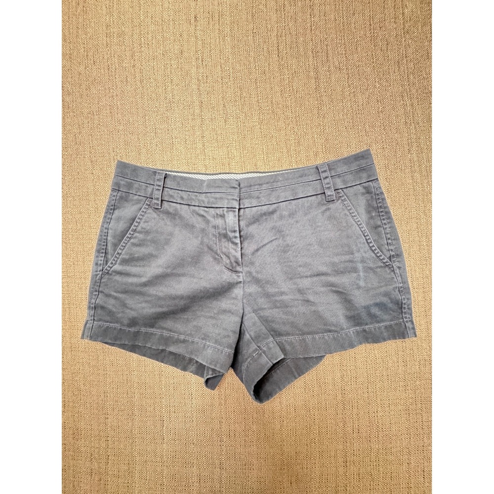 J.Crew Chino Shorts Womens 2 Navy Cotton Blend Casual Summer 3 Inch Inseam